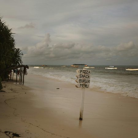 Tropical beach scene near The Rock